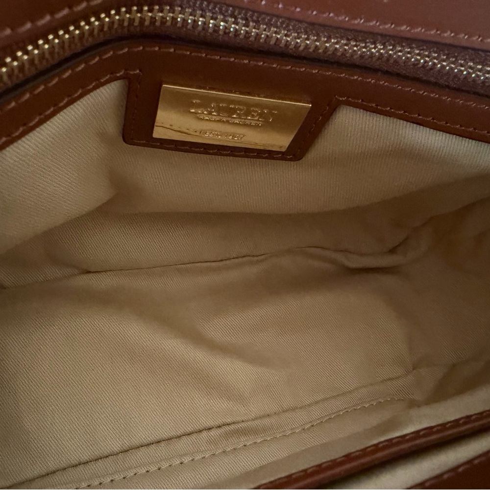 Ralph Lauren Natural Straw Shoulder Bag with Gold Chain - Picture 12 of 14